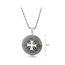 Load image into Gallery viewer, Simple Personality Cross Geometric Round 316L Stainless Steel Pendant with Necklace