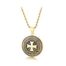 Load image into Gallery viewer, Simple Personality Plated Gold Cross Geometric Round 316L Stainless Steel Pendant with Necklace