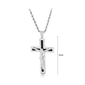 Simple Personality Jesus Cross 316L Stainless Steel Pendant with Necklace