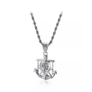 Fashion Personality Lion Anchor 316L Stainless Steel Pendant with Necklace