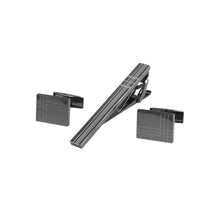 Load image into Gallery viewer, Simple and Elegant Geometric Lattice Square Tie Clip and Cufflinks Set