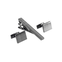 Load image into Gallery viewer, Simple and Elegant Geometric Lattice Square Tie Clip and Cufflinks Set
