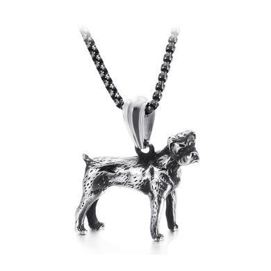 Fashion Personality Rottweiler Dog 316L Stainless Steel Pendant with Necklace