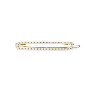 Fashion and Simple Beige Geometric Long Strip Hair Clip with Cubic Zirconia