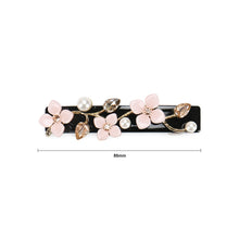 Load image into Gallery viewer, Fashion Temperament Flower Imitation Pearl Black Hair Clip with Cubic Zirconia
