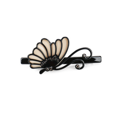 Fashion and Elegant Butterfly Black Hair Slide with Cubic Zirconia