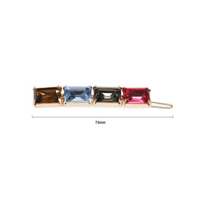 Load image into Gallery viewer, Simple Temperament Plated Rose Gold Geometric Multicolor Cubic Zirconia Hair Clip