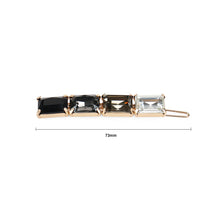 Load image into Gallery viewer, Simple Temperament Plated Rose Gold Geometric Black Multicolor Cubic Zirconia Hair Clip