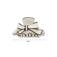Load image into Gallery viewer, Fashion and Elegant Black Border Ribbon Beige Small Hair Claw