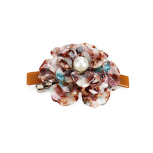 Load image into Gallery viewer, Fashion and Elegant Brown Rose Flower Imitation Pearl Hair Slide