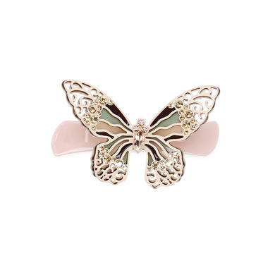 Fashion and Elegant Butterfly Hair Slide with Champagne Cubic Zirconia