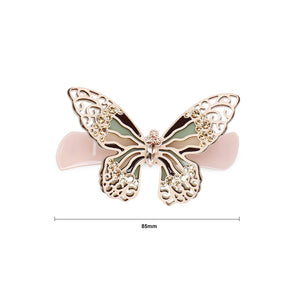 Fashion and Elegant Butterfly Hair Slide with Champagne Cubic Zirconia
