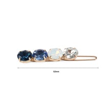 Load image into Gallery viewer, Fashion Simple Plated Gold Blue Cubic Zirconia Round Geometric Hair Clip