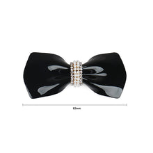 Load image into Gallery viewer, Fashion and Elegant Black Ribbon Imitation Pearl Hair Slide with Cubic Zirconia