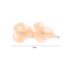 Load image into Gallery viewer, Fashion and Elegant Nude Color Double Flower Hair Clip with Cubic Zirconia