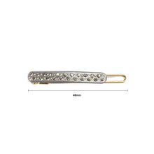 Load image into Gallery viewer, Simple and Fashion Plated Gold Grey Geometric Hair Clip with Cubic Zirconia