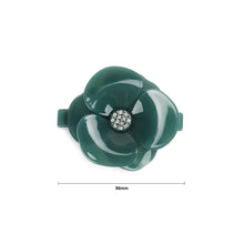 Load image into Gallery viewer, Fashion and Elegant Dark Green Flower Hair Slide with Cubic Zirconia
