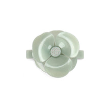 Load image into Gallery viewer, Fashion and Elegant Light Green Flower Hair Slide with Cubic Zirconia