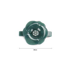 Load image into Gallery viewer, Fashion and Elegant Dark Green Flower Small Hair Slide with Cubic Zirconia