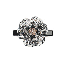 Load image into Gallery viewer, Fashion and Elegant Black Hollow Flower Hair Slide with Champagne Cubic Zirconia