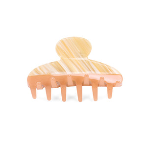 Simple and Elegant Orange Striped Geometric Hair Claw