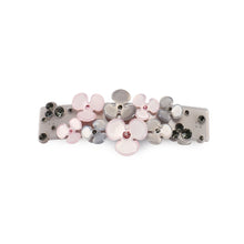 Load image into Gallery viewer, Fashion Temperament Grey and Pink Flower Hair Slide with Cubic Zirconia