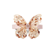 Load image into Gallery viewer, Elegant and Fashion Brown Tortoiseshell Hollow Butterfly Hair Slide with Cubic Zirconia