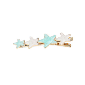 Fashion Simple Plated Gold Blue Star Hair Clip