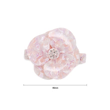 Load image into Gallery viewer, Fashion and Elegant Pink Pattern Flower Hair Slide with Cubic Zirconia