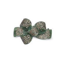 Load image into Gallery viewer, Fashion Bright Green Ribbon Hair Slide with Cubic Zirconia