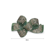 Load image into Gallery viewer, Fashion Bright Green Ribbon Hair Slide with Cubic Zirconia