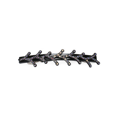 Simple and Creative Black Branch Hair Clip with Cubic Zirconia