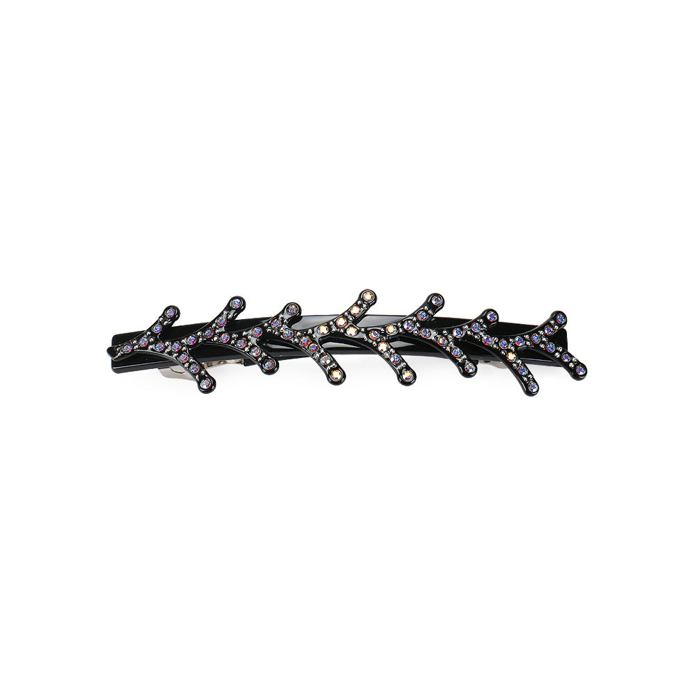 Simple and Creative Black Branch Hair Clip with Cubic Zirconia