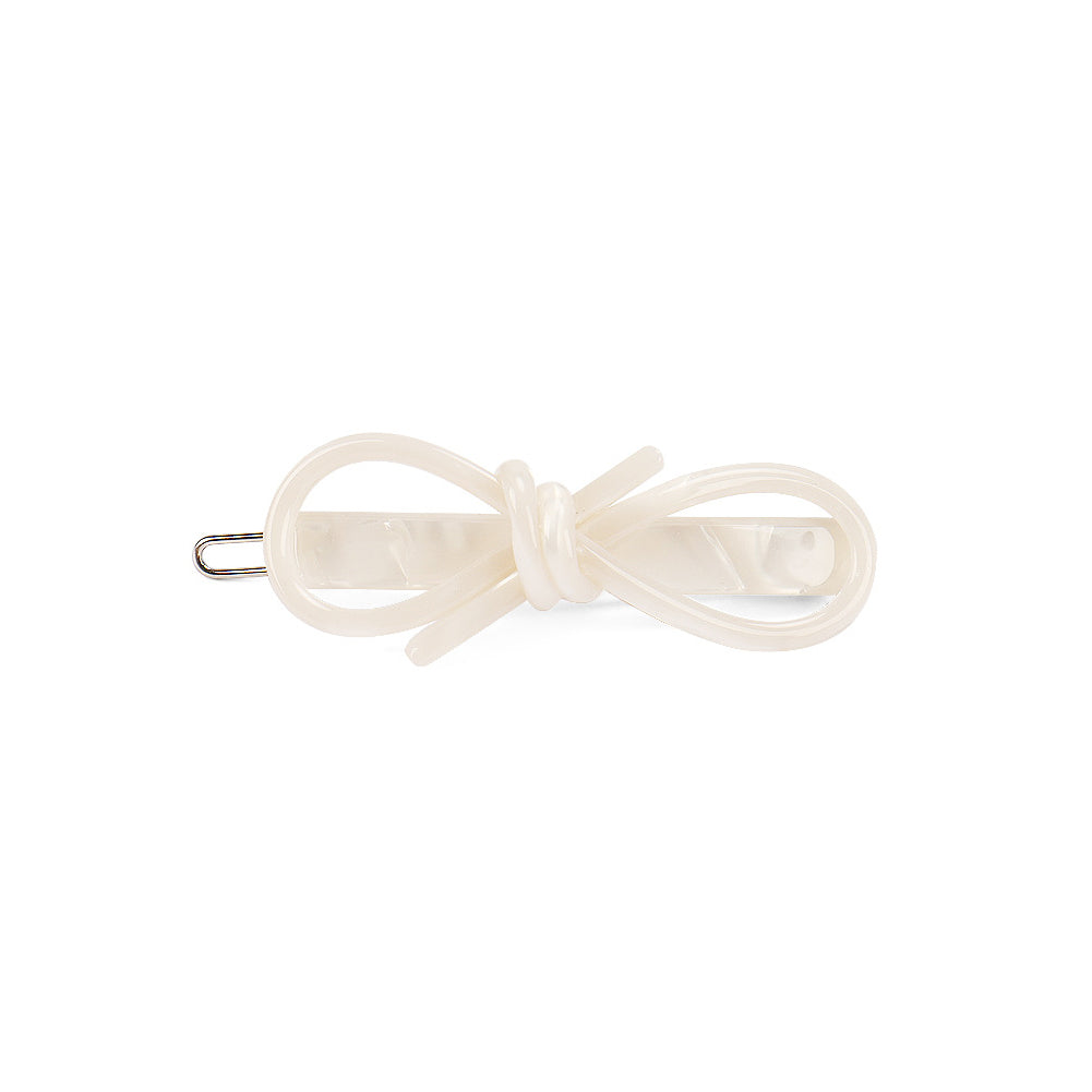 Simple and Fashion White Ribbon Hair Clip