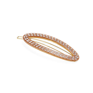 Simple and Fashion Brown Hollow Geometric Hair Clip with Cubic Zirconia