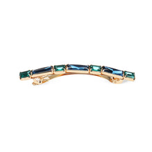 Load image into Gallery viewer, Simple and Fashion Plated Gold Green Cubic Zircon Geometric Strip Hair Clip