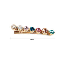 Load image into Gallery viewer, Simple Fashion Plated Gold Color Cubic Zirconia Geometric Round Hair Clip