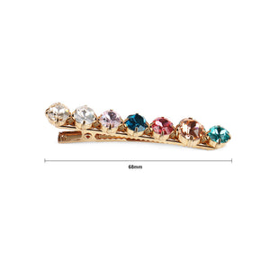 Simple Fashion Plated Gold Color Cubic Zirconia Geometric Round Hair Clip
