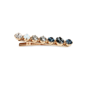 Simple Fashion Plated Gold Blue Cubic Zirconia Geometric Round Hair Clip