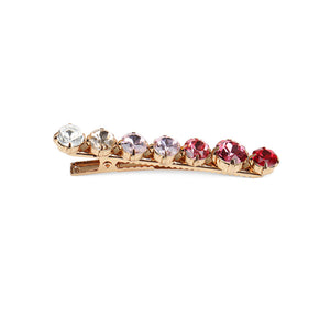 Simple Fashion Plated Gold Red Cubic Zirconia Geometric Round Hair Clip