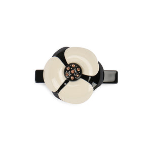 Fashion and Elegant White Flower Hair Slide with Cubic Zirconia