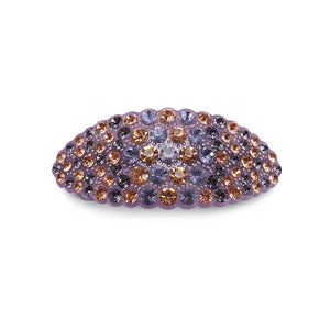 Simple and Bright Purple Geometric Hair Slide with Cubic Zirconia