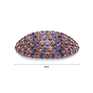 Simple and Bright Purple Geometric Hair Slide with Cubic Zirconia