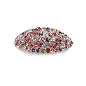 Simple and Bright Geometric Hair Slide with Colorful Cubic Zirconia