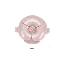 Load image into Gallery viewer, Fashion Simple Pink Flower Hair Slide with Cubic Zirconia