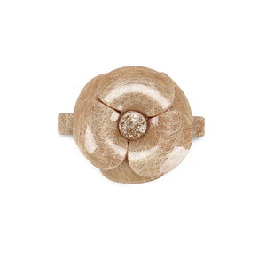 Fashion Simple Gold Flower Hair Slide with Cubic Zirconia