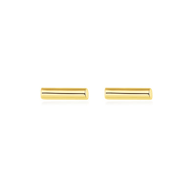 925 Sterling Silver Plated Gold Simple and Delicate Geometric Bar Stud Earrings