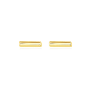 925 Sterling Silver Plated Gold Simple and Delicate Geometric Bar Stud Earrings