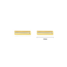 Load image into Gallery viewer, 925 Sterling Silver Plated Gold Simple and Delicate Geometric Bar Stud Earrings