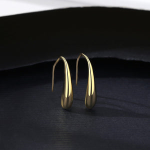925 Sterling Silver Plated Gold Fashion and Elegant Water Drop Earrings